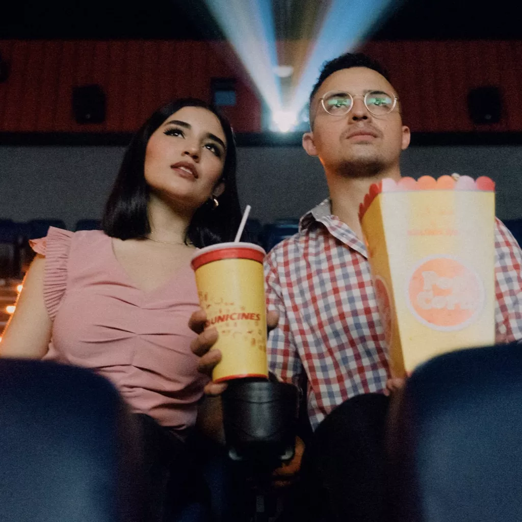 A couple at the cinema.