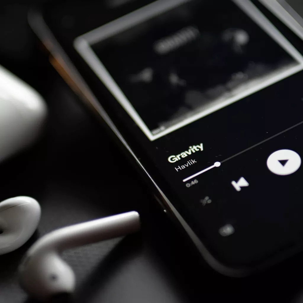 Music being played on a portable device.