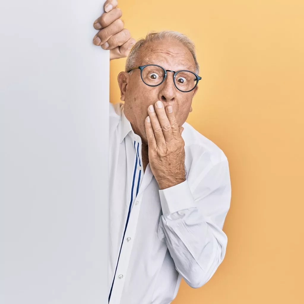 A man looking surprised.