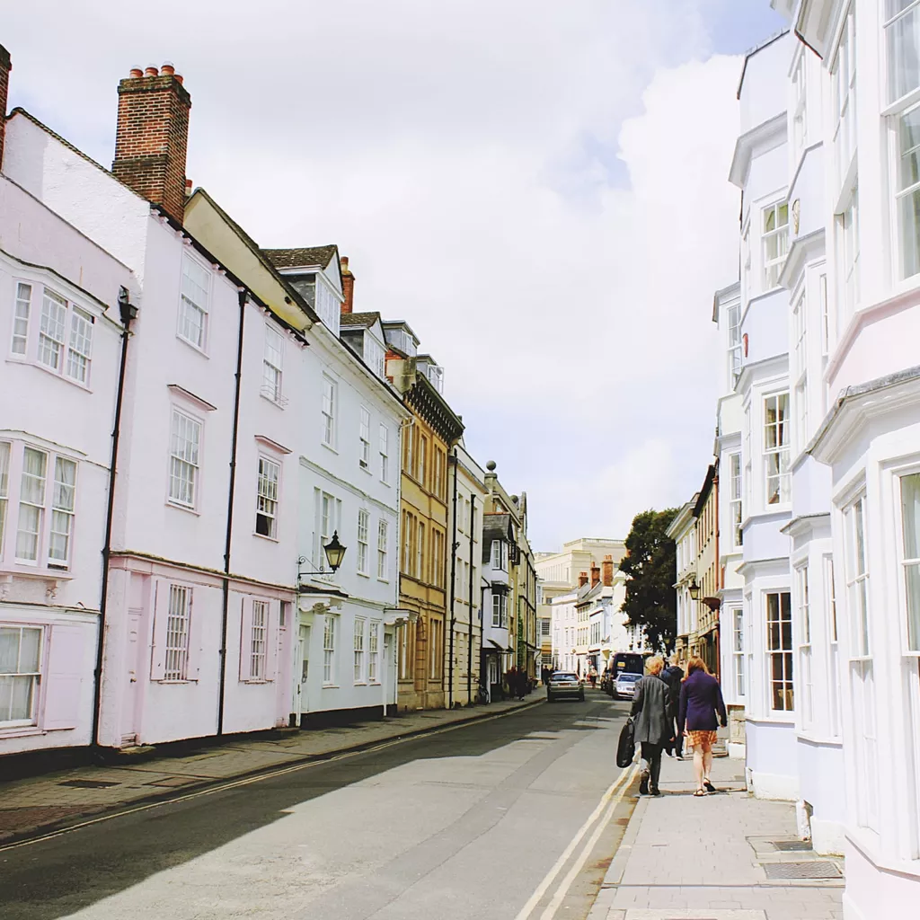 A view of a nice and old-fashioned street.