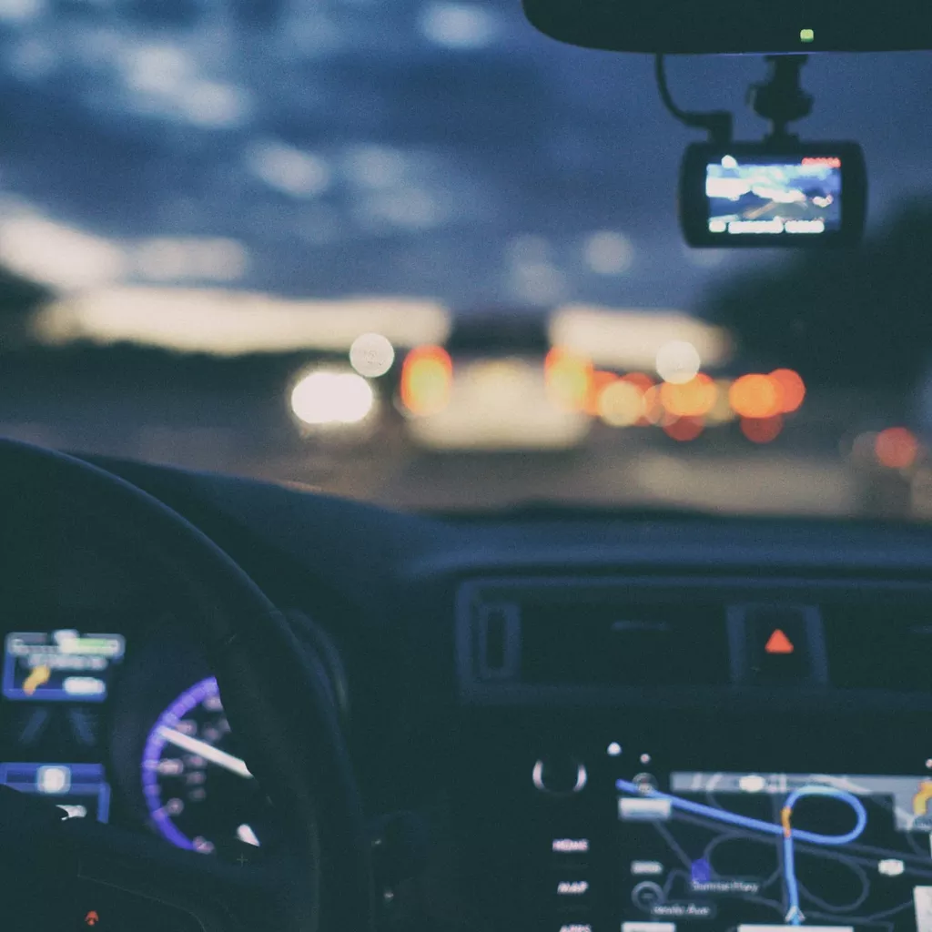 GPS system working in a car.