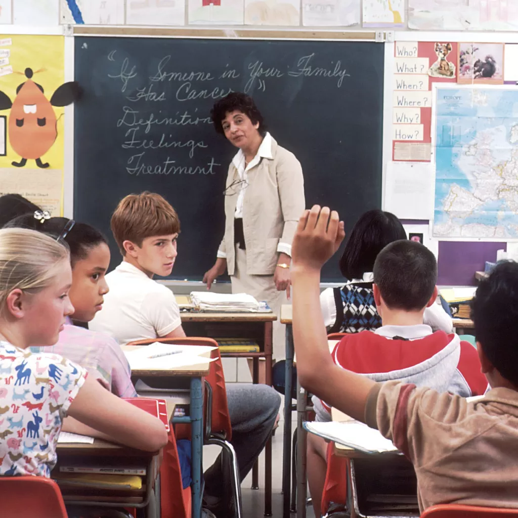 A school classroom.