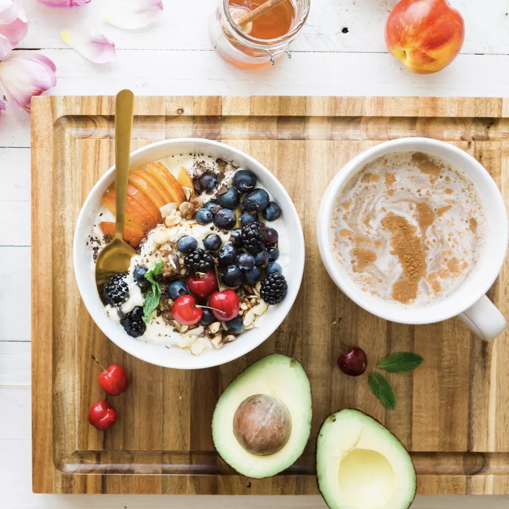 A collection of healthy food.