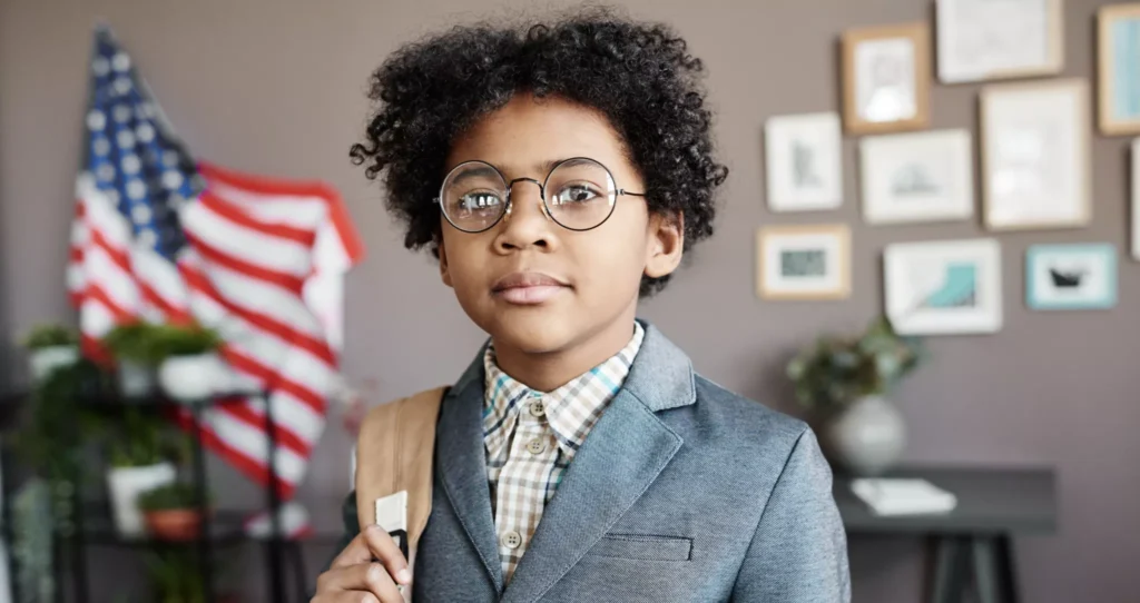An intelligent-looking child.