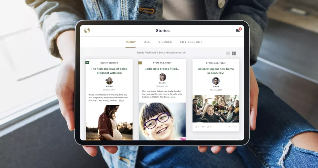 Simirity app showing stories not just social posts