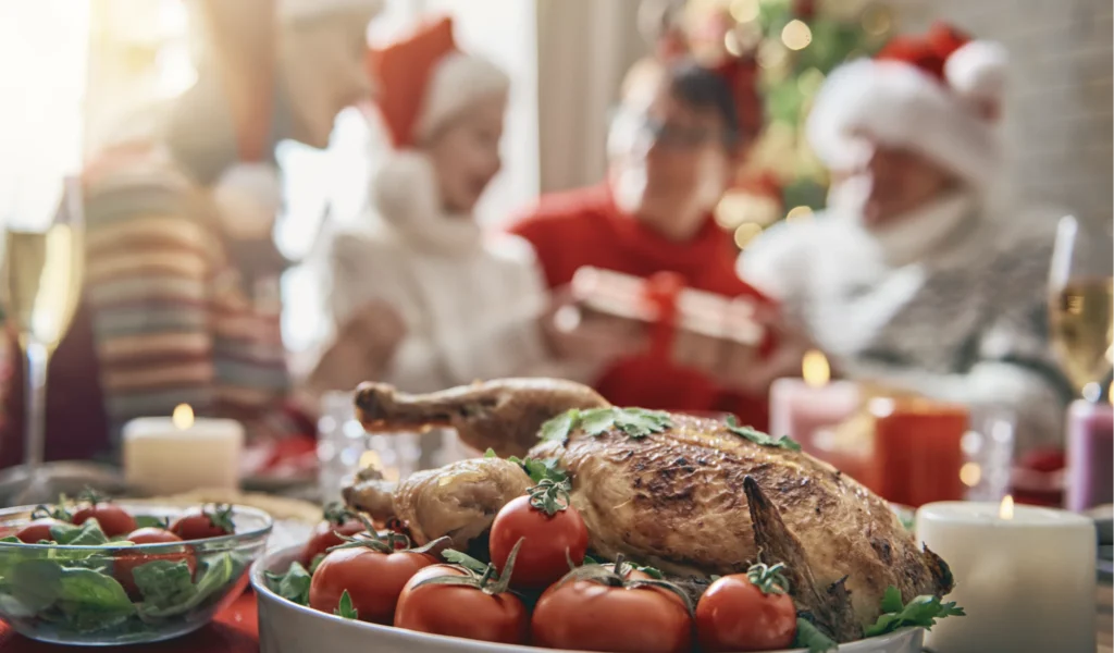 A family enjoying quality time together at Christmas.